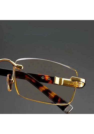 Geeroyoo Otomatik Dereceli Erkek Okuma Gözlüğü - Ptq Marka Tam Çerçeve, Kahverengi, +100 Derece