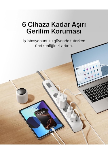 Belkin Surge Plus Priz Dalgalanma Koruyucu 2.4a, 2m Kablo , Beya