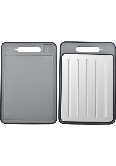 Dancemonkey Çok Fonksiyonlu Çift Taraflı Kesme Tahtası Gri , Pratik Tasarım Gri