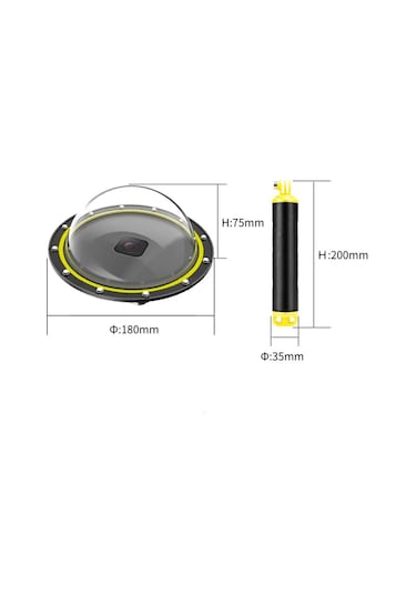 Telesin Gopro Hero 8 Uyumlu Dome Port Seti Çok Renkli