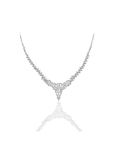 Gümüş Beyaz Altın Rodyumlu Pırlanta Modeli Zirkon Taşlı Prenses G (535070207)