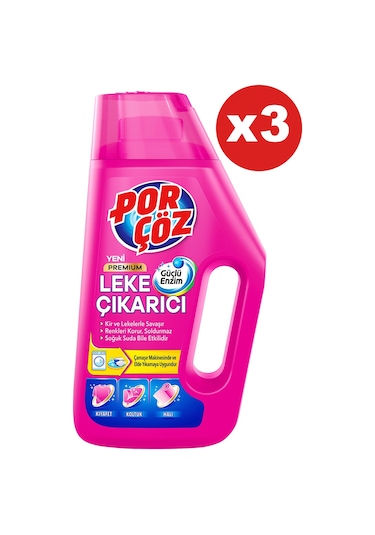 Porçöz Premium Leke Çıkarıcı 3 x 1 L