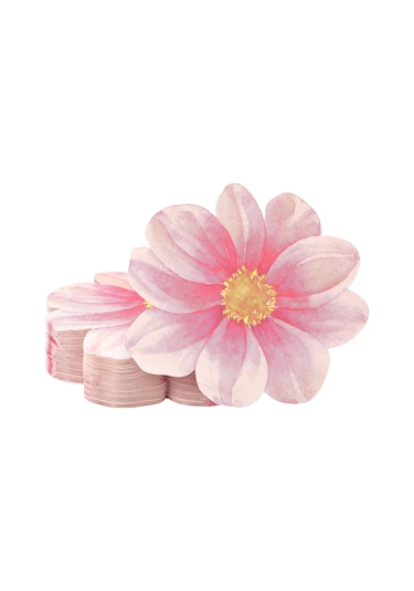 Folinda 100 Adet Pembe Gül Şekilli Tek Kullandım Kokteyl Peçetesi - Düğün, Doğum Günü, Parti Dekorasyonu Servis Malzemesi Pembe