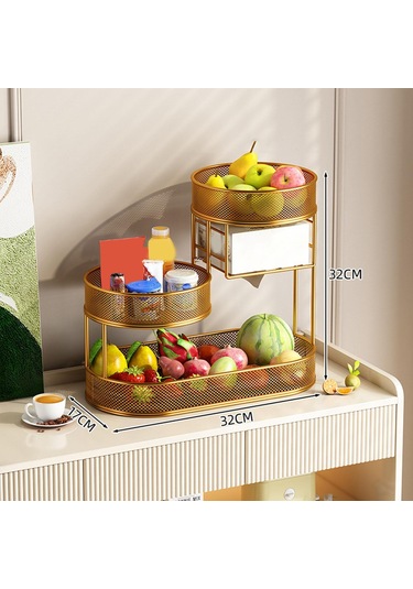 Homyl Meyve Sepet Tepsisi Ekmek Sepeti Sebze Rafı Sebzesi Soğan Altın