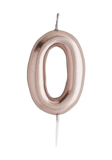 0 Yaş Rose Gold Rakam Mum 0