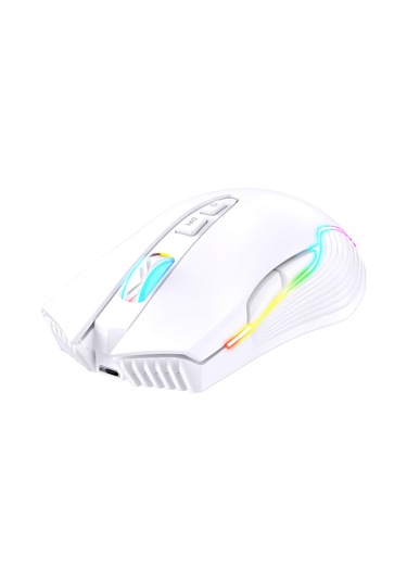 Dizüstü Bilgisayar İçin Kablosuz Usb Şarj Edilebilir Ergonomik Kablosuz Oyun Faresi Beyaz