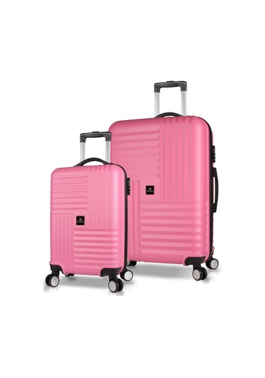 My Valice Puzzle Abs Kabin Ve Büyük Boy Pembe 2'li Valiz Seti Pembe