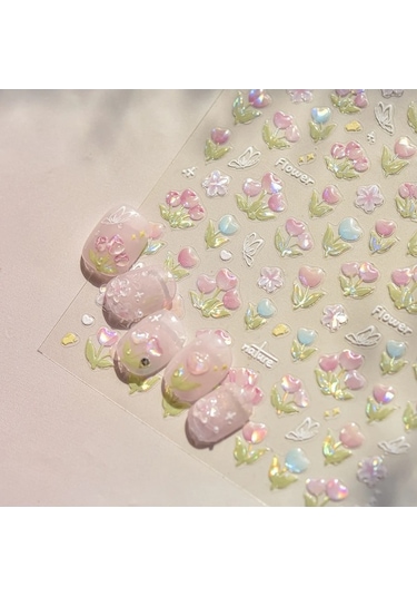 Flybuy Lale Çiçek Jöle Kabartma Yıldız Kalp Şeftali Çiçeği 5d Ms778