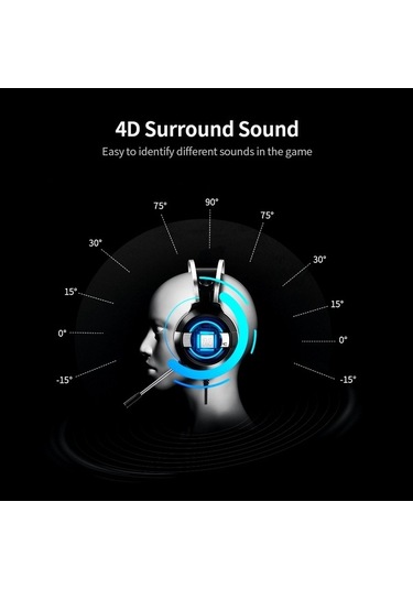 Fastbuy Siyah Mc Model Oyuncu Kulaklığı 50mm Hoparlörlü Çift Delikli Renkli Işık Mikrofonlu Bilgisayar Uyumlu