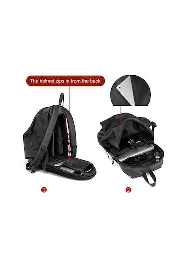 Hallow Motosiklet Kask Çantası Kapasite 30 - 48l Siyah A