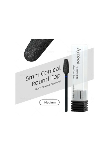 Hytoos Pro Siyah Elmas Tırnak Matkap Uçları Rus Tırnak Eti Ucu Tırnak Matkap Ölü Cilt Tırnak Eti Temizleyici Çivi Ön Tedavi Araçları Haki
