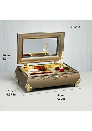 Willowhaven Vintage Müzikli Kahverengi Mücevher Kutusu Mezuniyet si