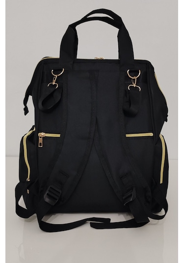 Bebek Bakım Çantası Organizatör Fonksiyonel Anne Bebek Bakım Sırt Çantası-syh Mers Gold Siyah