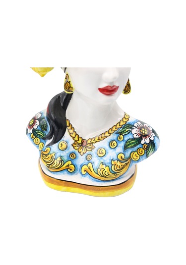 Moor Dekoratif Desenli Büst Heykel