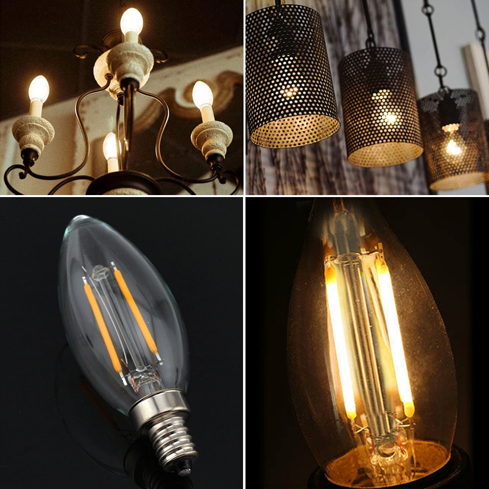 Skycity E14 Vitesli 2w Led Mum Ampülü - 2700k Sıcak Beyaz Işık, 50.000+ Saat Ömür, 90% Elektrik Tasarrufu, Klasik Cam Tasarım Şeffaf