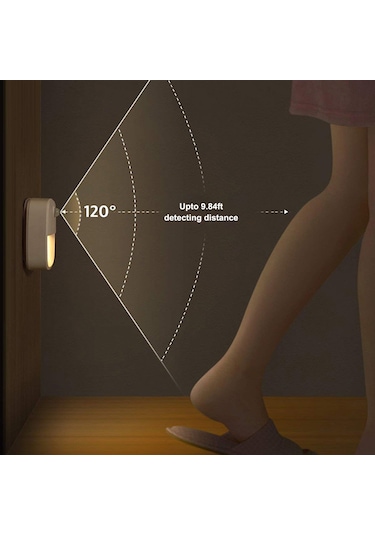 Maiyame Led Akıllı Gece Lambası, İnsan Algılama, Beyaz Işık, Açık Aydınlatma, Mutfak Dolap/yuva/merdiven İçin, Pil Dahil Değil, C4908 Tekli Beyaz