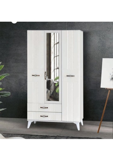 Bera Beyaz 3 Kapılı Tuğçe Dolap