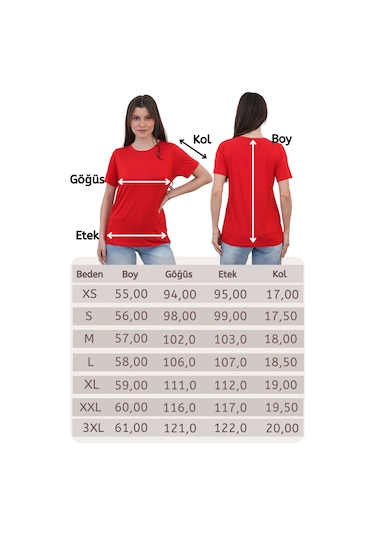 Viskon Dökümlü Tişört-kırmızı