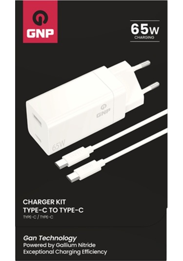 Gnp 65w Gan Şarj Adaptörü Ve Type-c Kablo