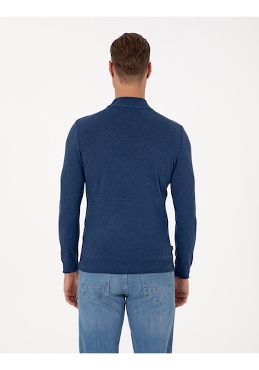 Pierre Cardin Erkek İndigo Melanj Kazak /triko 50314176-vr155 İndigo Melanj