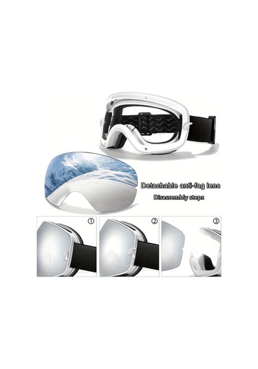 Oldfriend Poat Kayak Gözlüğü Siyah Yeşil Lens Anti Fog Kar Sporları Kışlık