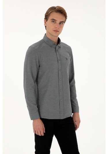 U.s. Polo Assn. Erkek Antrasit Gömlek Basic 50316723-vr006 Antrasit