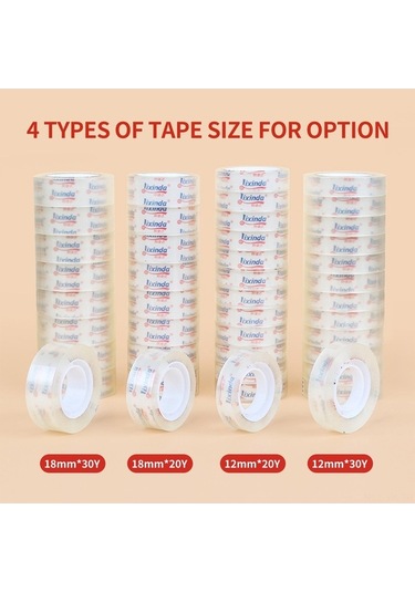 Prestigegoods Şeffaf Yapışkan Bant Seti - 8 Adet 18mm X 20y, Güçlü Yapıştırma, Ofis/ev İçin