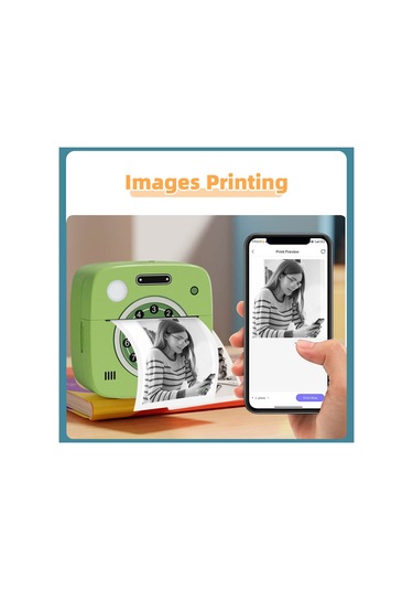 Gajeena M1 Termal Yazıcı 200dpı - Bluetooth Bağlantı, 1200mah Batarya, 58mm Kağıt - Aı Portre, Fatura, Not Defteri İçin Siyah-beyaz Baskı 1 Adet Kağıtlı Paket Gümüş