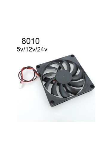 8cm 8010 Dc 5v 12v 24v Soğutma Fanı Fırçasız Reprap 3d Yazıcı Parçaları Dc Soğutucu 80x80x10mm Plastik Fan 2pin 8010 24v 3pcs