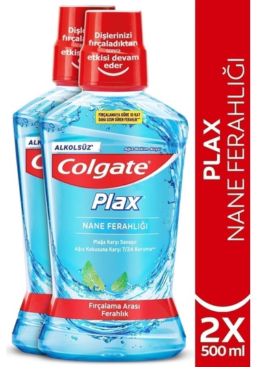 Colgate Plax Nane Ferahlığı Plağa Karşı Ağız Bakım Suyu 500 ml x 2 Adet
