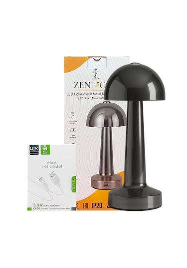 Zenlight Mantar Masa Lambası Antrasit