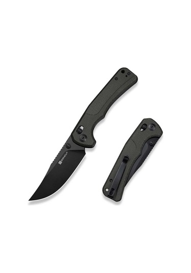 Sencut Slybolt Dark Green Canvas Micarta Handle Black 9cr18mov Blade Kamp Çakı Yeşil