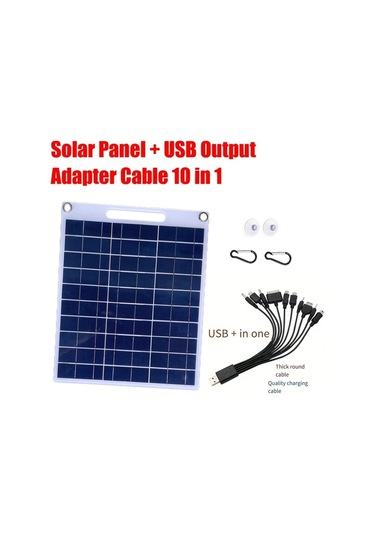 Xuweiwei 10w Sku Çift Usb Çıkışlı Çok Fonksiyonlu Veri Kablolu Kompakt Güneş Şarj Cihazı Kamp Ve Ev Kullanımı İçin