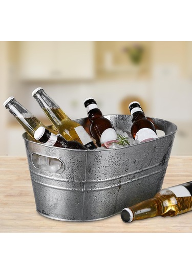 Dolıty Taşıma Kolları Ile Galvanizli Küvet Buz Kovası Tutucu Arjantin