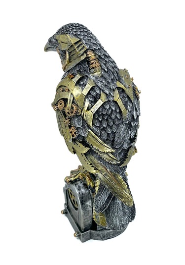 Steampunk Karga Biblo Heykel