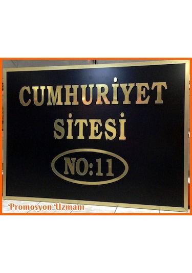 Isme Özel Pleksi Apartman Isimliği - Dilediğiniz Renkte Ve Ölçüde