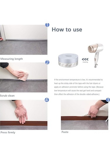 Xindoker 3 Adet Silikon Sürekli Kenar Bandı - Otomatik Yapışkan Pencere Kapı Isı Yalıtımı, Ses Giderici, Toz Ve Haşere Engeli 5m X 4.5mm Beyaz