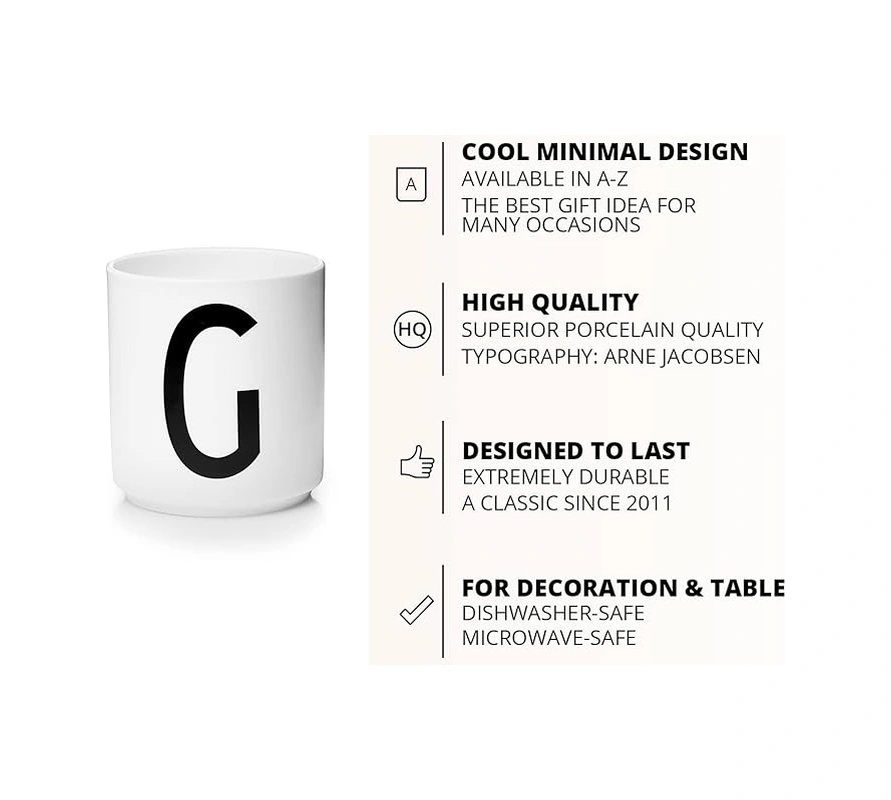 Harfli Kahve Kupası / Harfli Kupa Basit Stil G Harfi Diğer