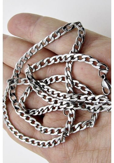 Gurmet Erkek Çelik Zincir Kolye Ince 4 Mm 56 Cm Eck06