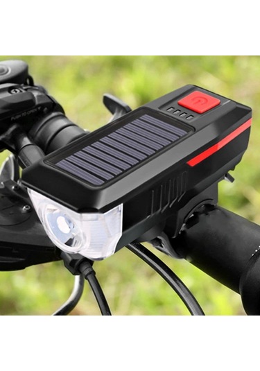 2adet Solar Enerjili Usb İle Şarj Edilebilir Ledli Bisiklet Siyah