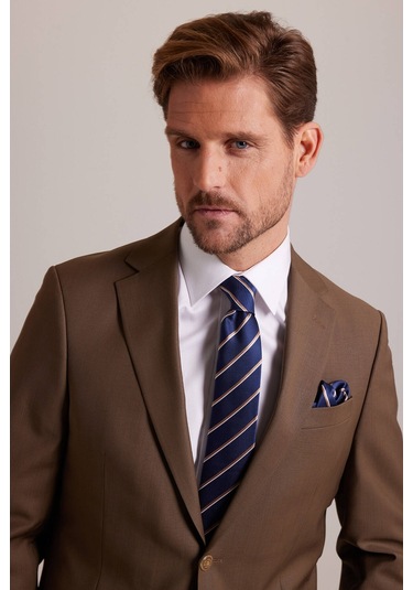Erkek Taba Regular Fit Mono Yaka Blazer Ceket 001