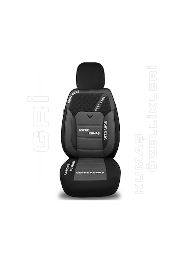 Minderland K1 - Suzuki Splash İle Uyumlu Koltuk Kılıfı, Tam Takım/gri-siyah