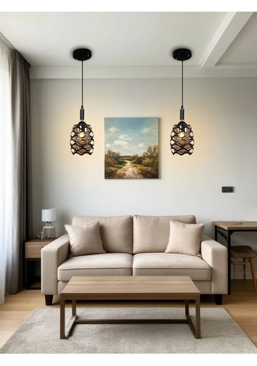 Reluce Oturma Odası, Yatak Odası, Mutfak İçin Loft Tarzı Tavan Avizesi 435740001 Siyah