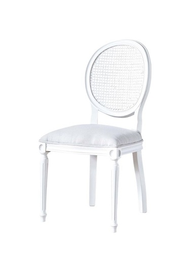 Madalyon Hazeranlı Ahşap Klasik Sandalye Beyaz