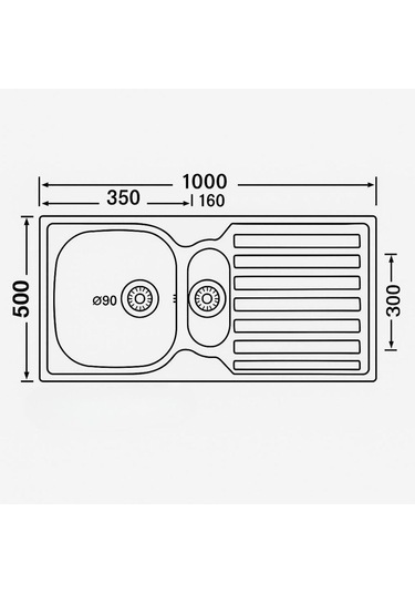 Livinox Dorian 15 1,5 Gözlü 100x50 Sol Mikro Keten Paslanmaz Çelik Mutfak Eviyesi İnox