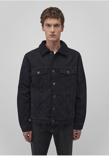 Mavi - Zander Classic Denim Antrasit Suni Kürklü Jean Ceket 0111214-89117 Siyah