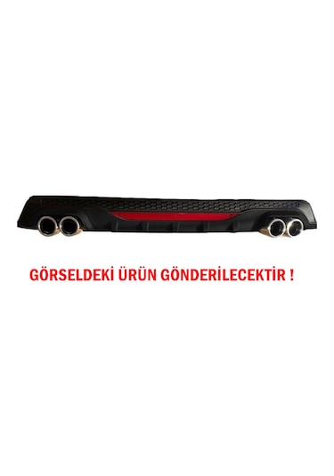 Toyota Corolla 2007-2012 Difüzör Arka Tampon Eki 4 Egzoz Çıkışlı Siyah Reflektörlü