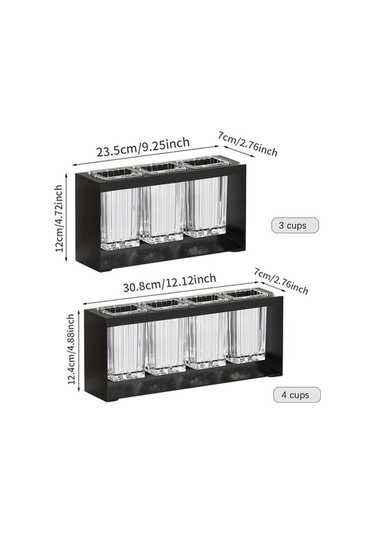 Fastbuy Dream011 Siyah 4'lü Silindir Tutucu, Dahili Tahliyeli Banyo Düzenleyici, Su Filtreli Bardak, Diş Fırçası Macunu Tutuc Siyah