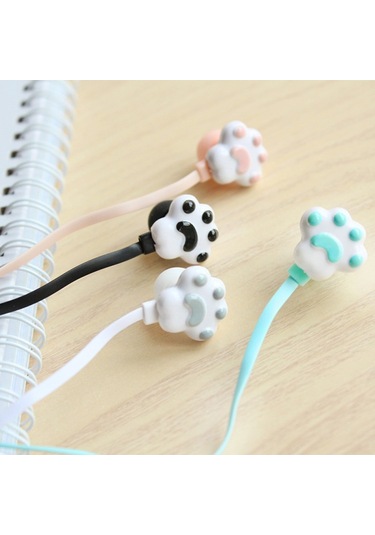 Yaratıcı Kedi Pençesi Kulak İçi Kulaklıklar Sevimli Kız Kulaklıkları Güzel Saklama Kutusu Öğrenci Çizgi Film Kulaklıkları Pembe -