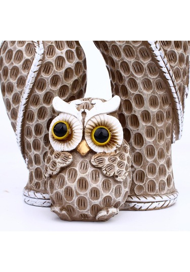 Suntek Nordic Masaüstü Baykuş Aile Heykeli Süsler Oturma